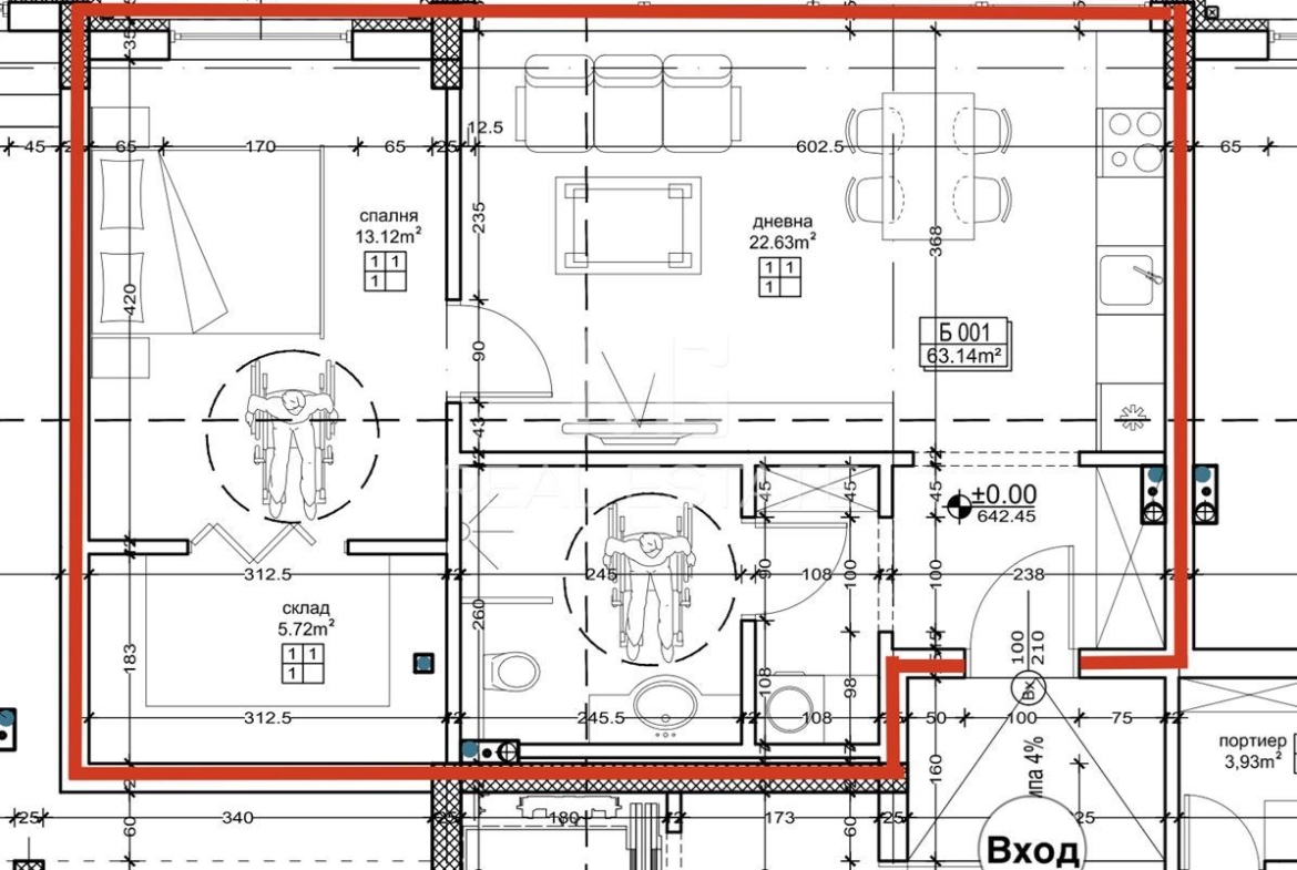 2-room, Malinova Dolina quarter - B001 - 0