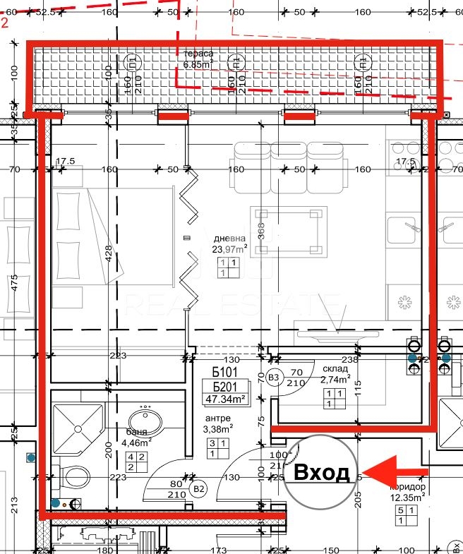 1-room, Malinova Dolina quarter - B201 - 0