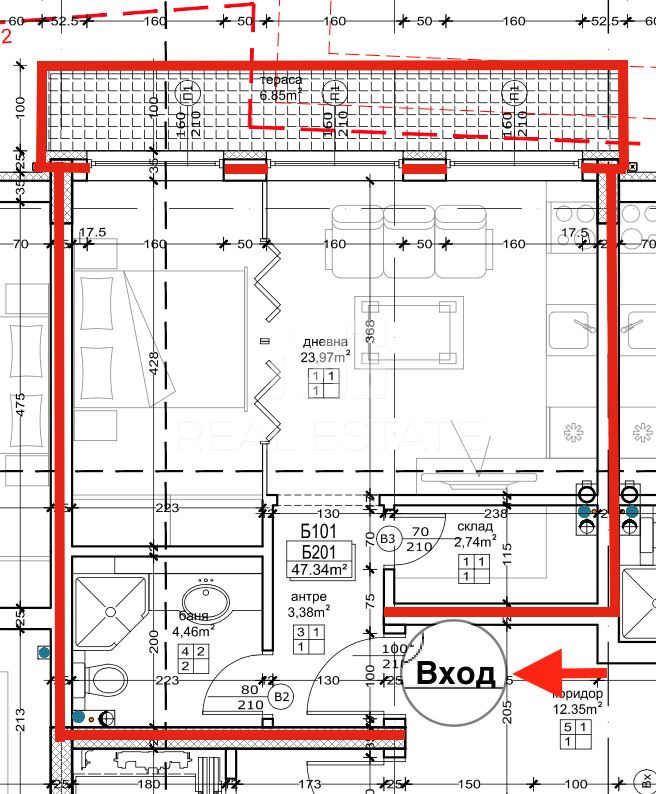 1-room, Malinova Dolina quarter - B201 - 0